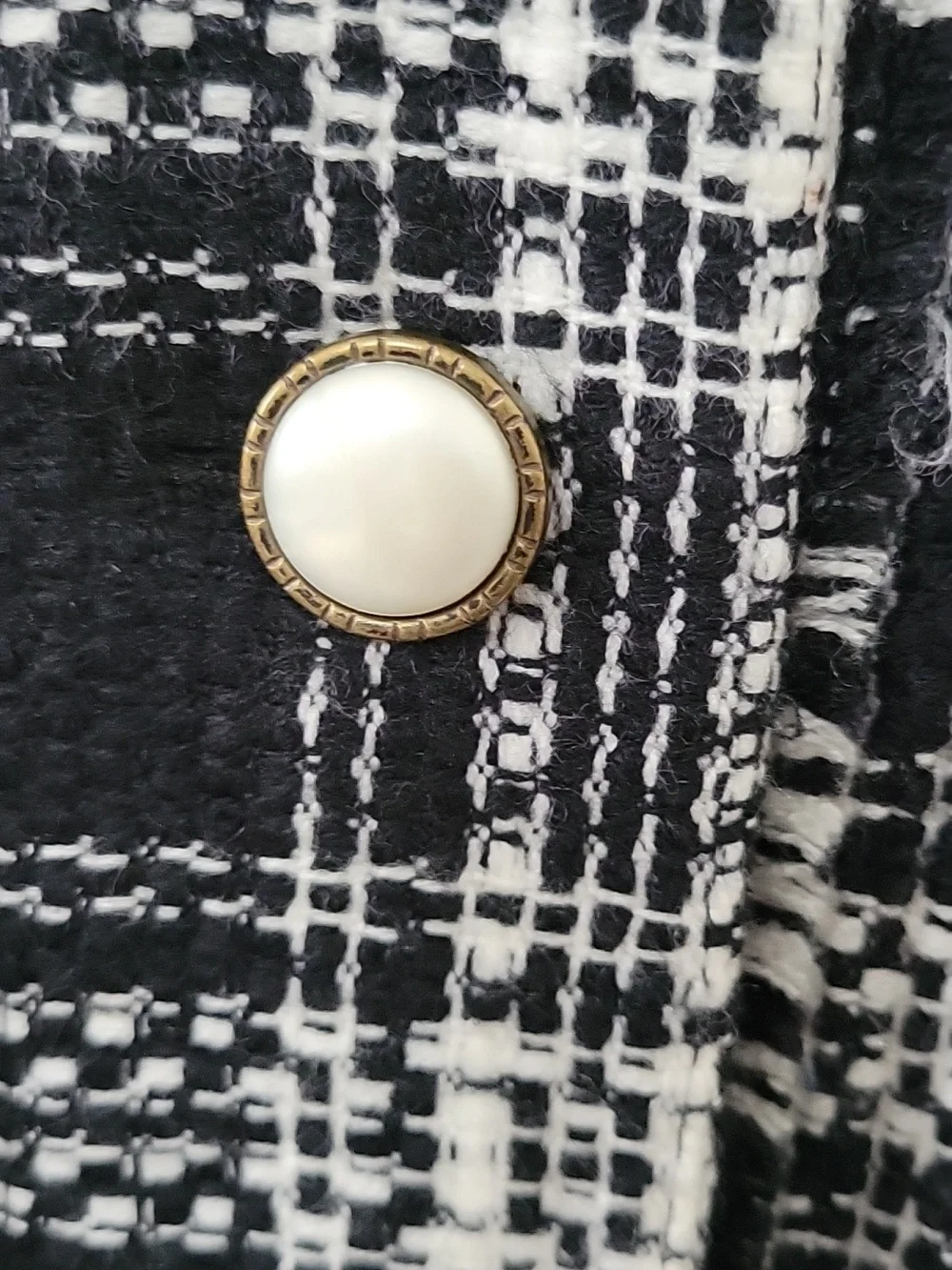 White House Black Market Plaid Tweed Jacket, Size 14 - Picture 8 of 8